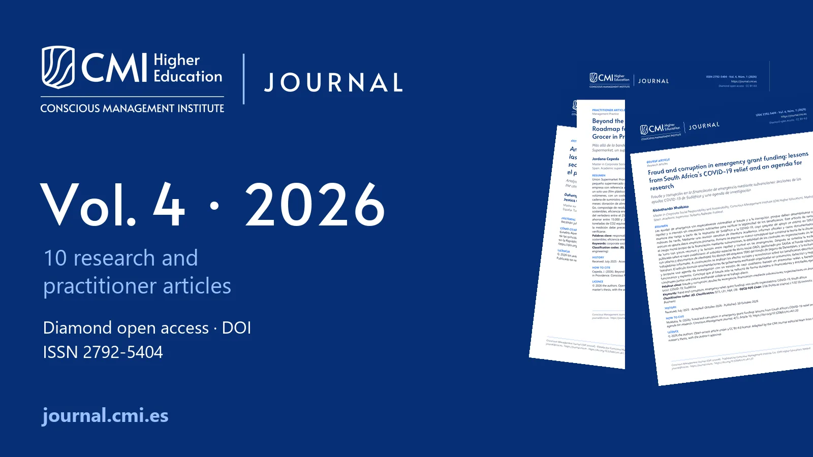 Conscious Management Journal, Volume 4 (2026): 10 open-access articles